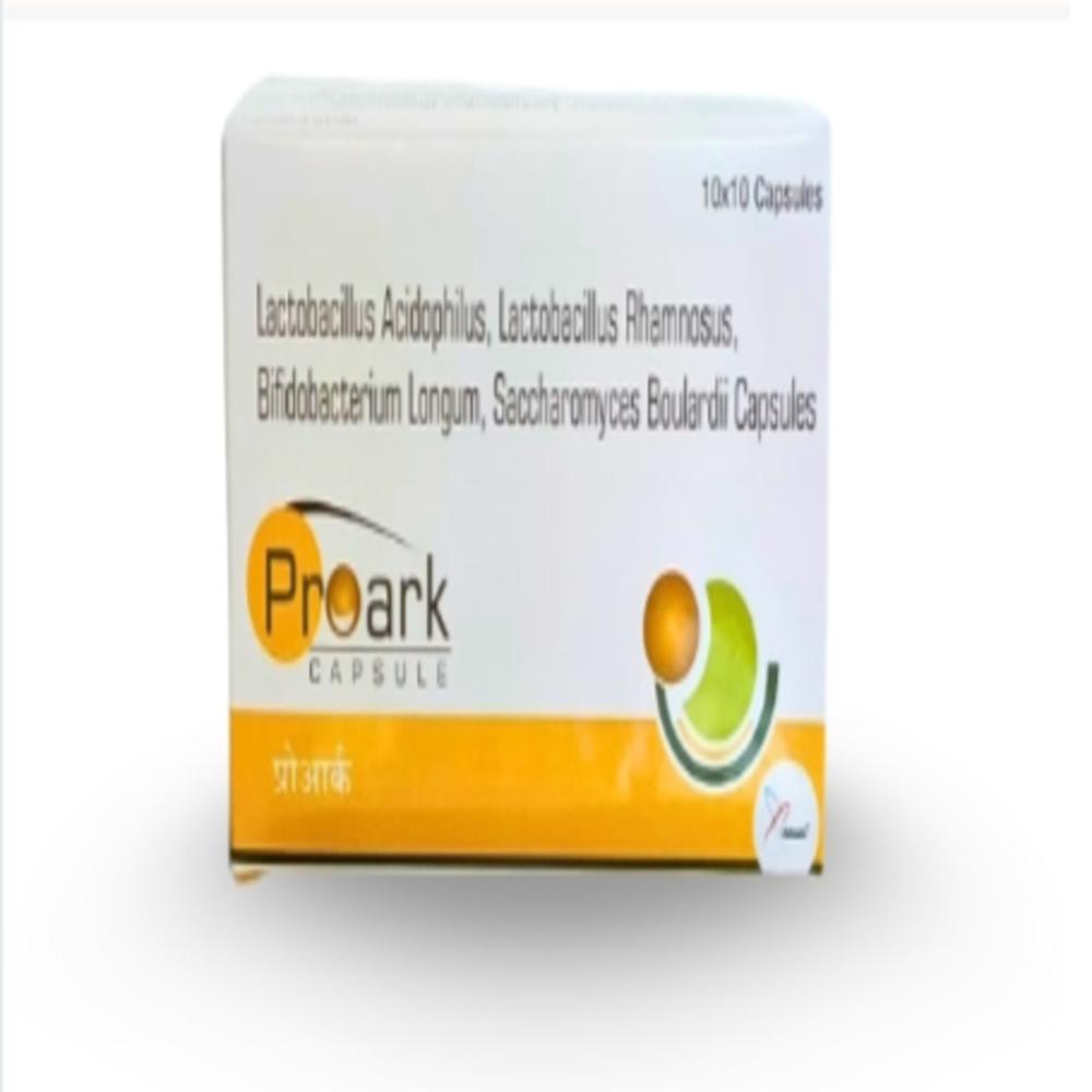 Bifidobacterium Longum 175.million Spores +Lactobacillus Acidophilus 1325.million Spores + Lactobacillus Rhamnosus 725 Million Spores + Saccharomyces Boulardi 275 Million Spores Prebiotic + Probiotic - Brand Name: Proark