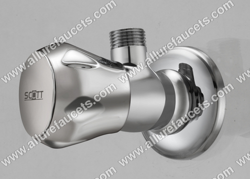 Brass Angle Valve - Brass Material, Standard Size, Chrome Finish | Durable, Corrosion Resistant, Threaded Connection, Wall-Mounted, Precision Engineering