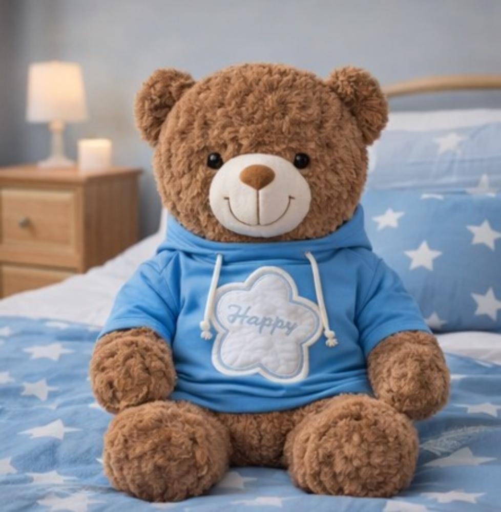 Teddy Bear Soft Toy - Color: Light Pink (With A Red Bow)