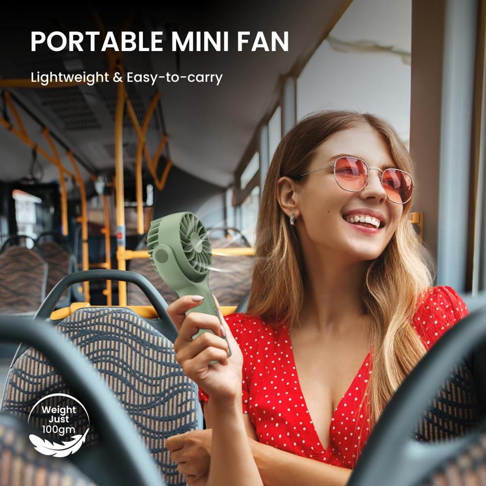 Portronics Toofan Mini Portable Rechargeable Fan with 3 Speed Modes, Upto 7800 RPM Max