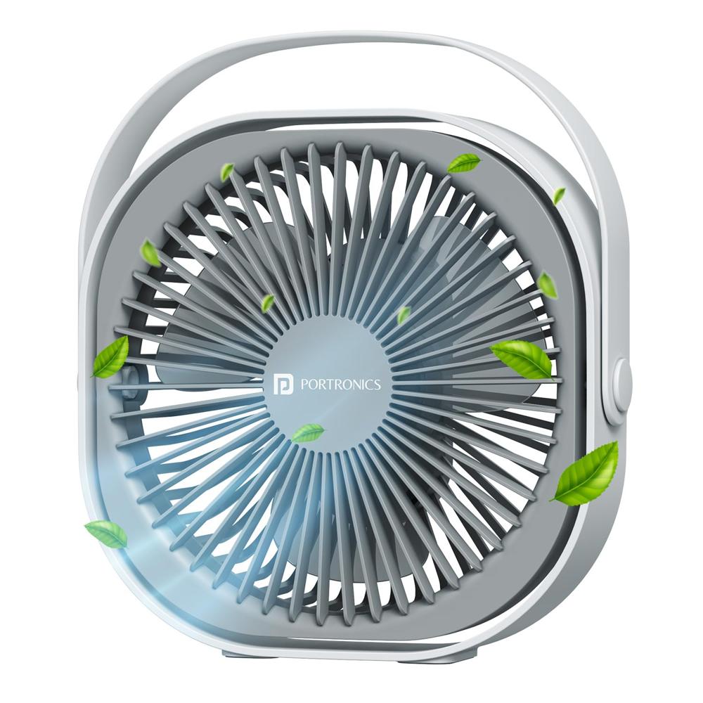 Portronics Coolcube Portable Desktop Fan With 2400mah Battery, - Color: Black