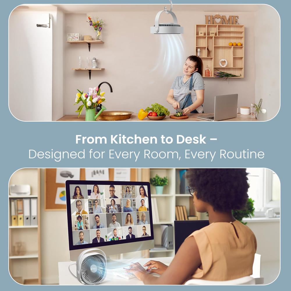 Portronics CoolCube Portable Desktop Fan with 2400mAh Battery,