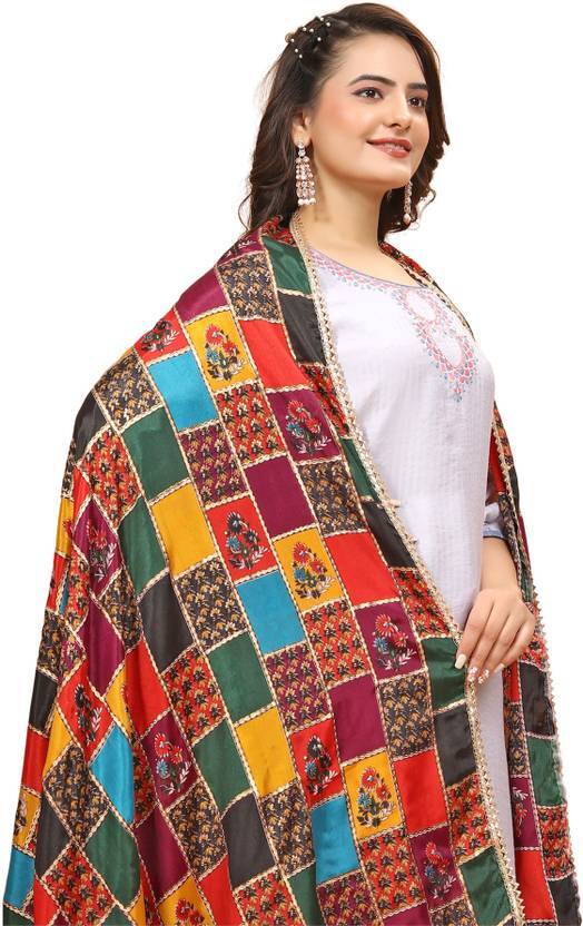 Multicolor Chiffon Printed Dupatta