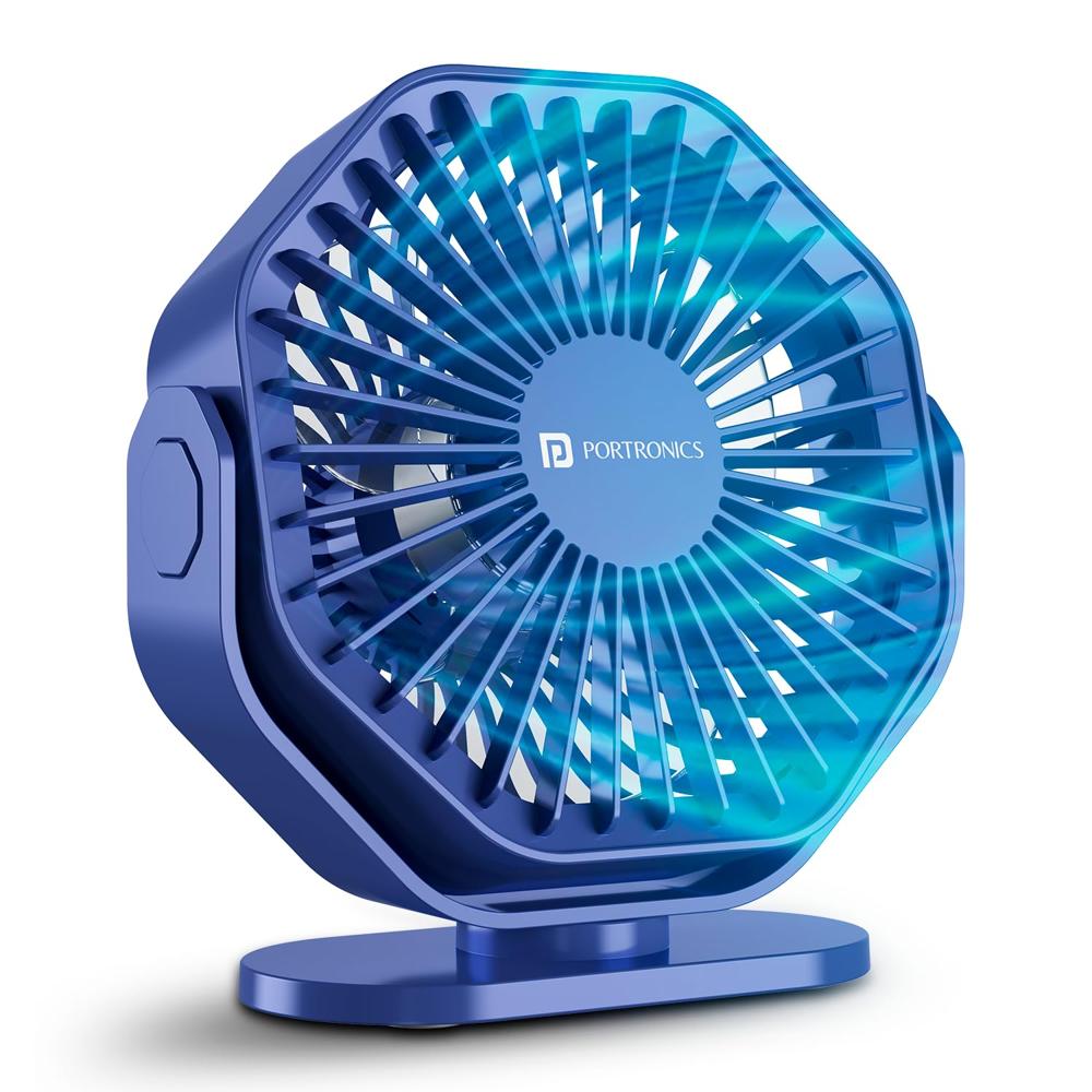 Portronics Chill On, Type-c Powered Table - Color: Black & Blue