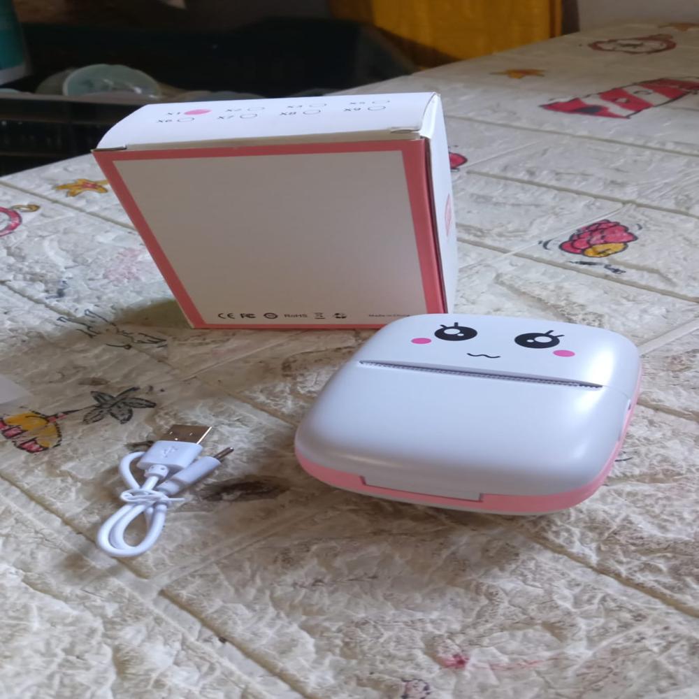 Pocket Mini Bluetooth Thermal Printer Wireless Smart Printer for Photos (Includes 1 Roll Paper)