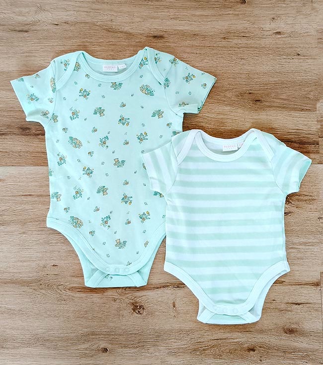 A31305 | Redtag Baby Short Sleeve Bodysuits Assorted - Material: Cotton