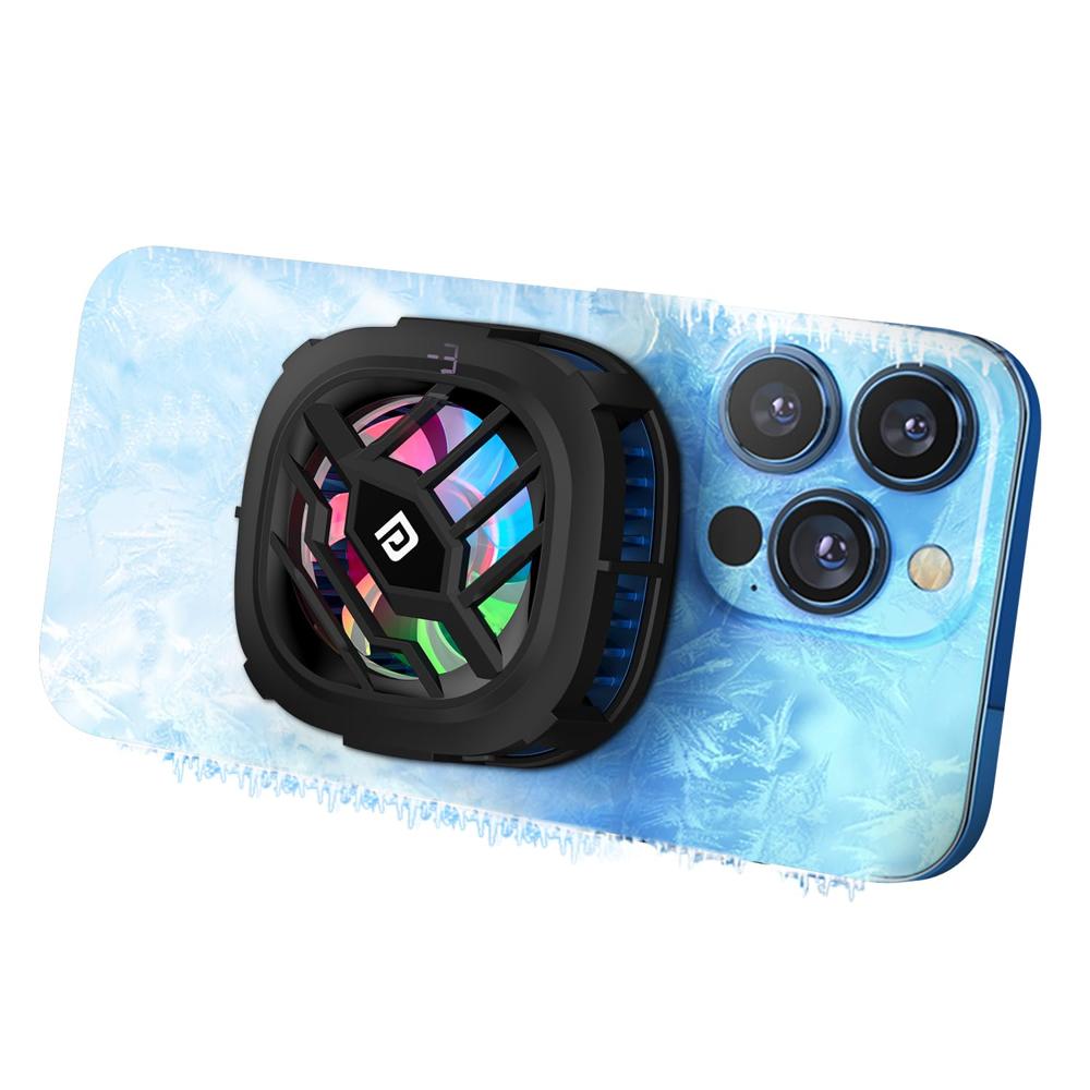 Portronics Cool Xg Instant Magnetic Mobile Cooler With Adhesive Metal Plate, Radiato - Color: Black