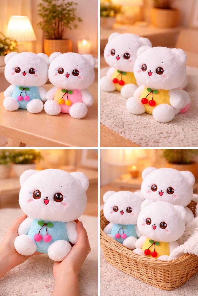 Kitty Soft Toy - Color: White & Pink