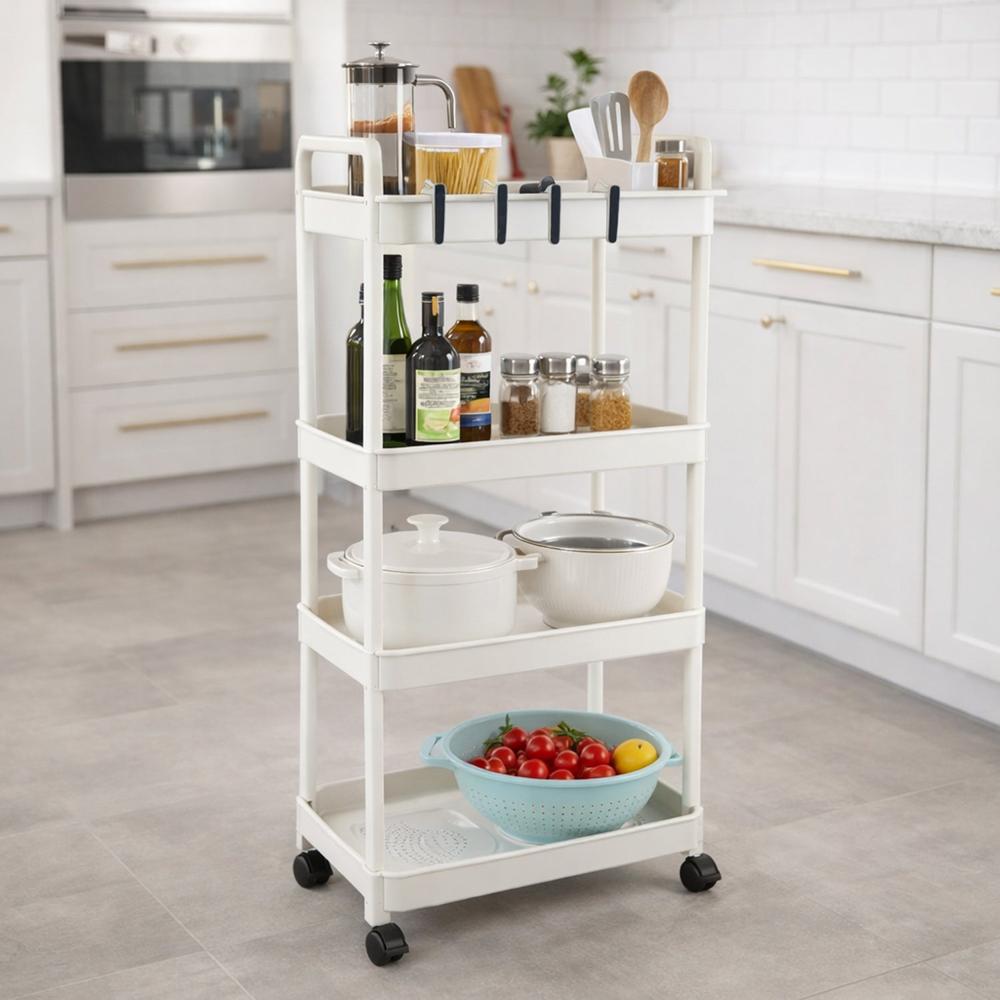 4 Layer Multipurpose Kitchen Storage Organizer Trolley With Wheels - Size: 45*30*14