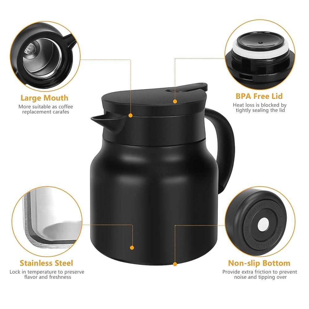 Thermal Coffee Carafe & Water Bottles with LED Display (500 ml & 1000 ml)