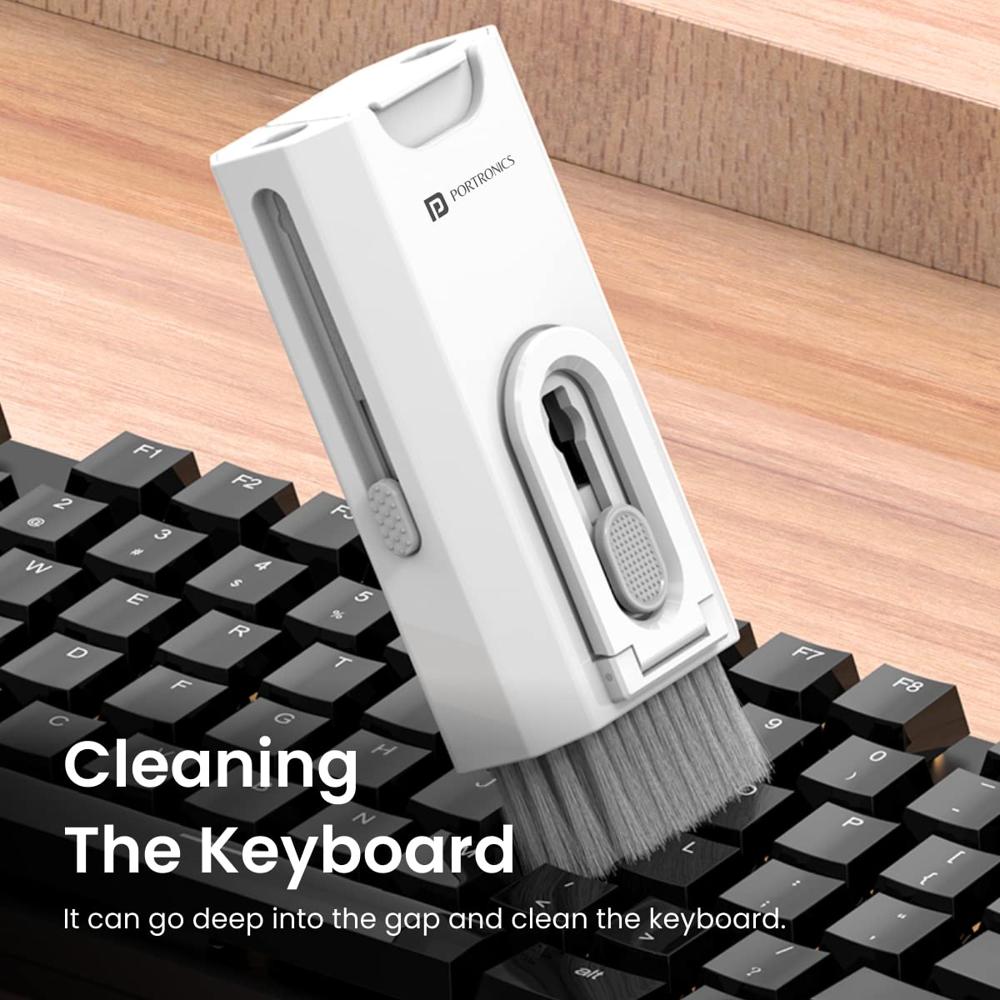 Portronics Clean M Multifunctional 8-in-1 Gadget Cleaning Kit with Mobile Holder