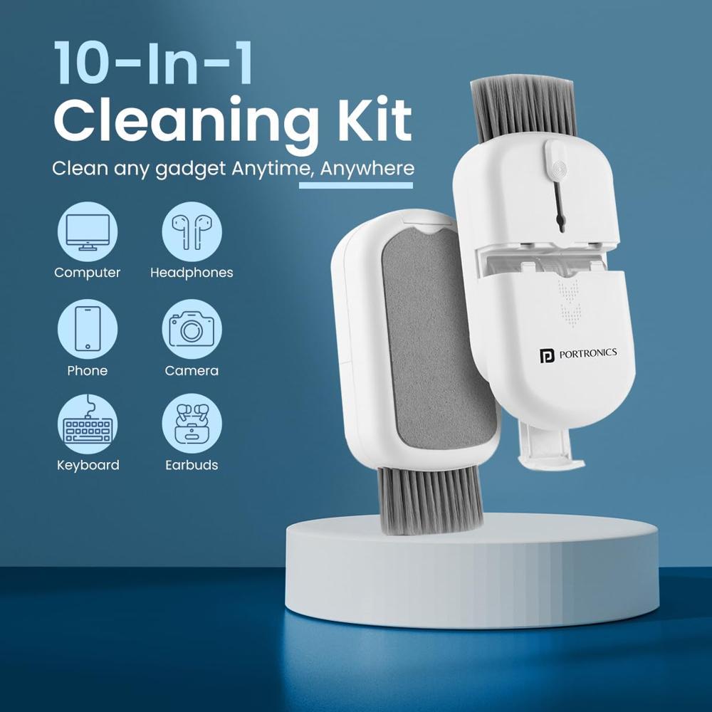 Portronics Clean P 10 in 1 Screen Cleaner Multipurpose Device Cleaning Kit for