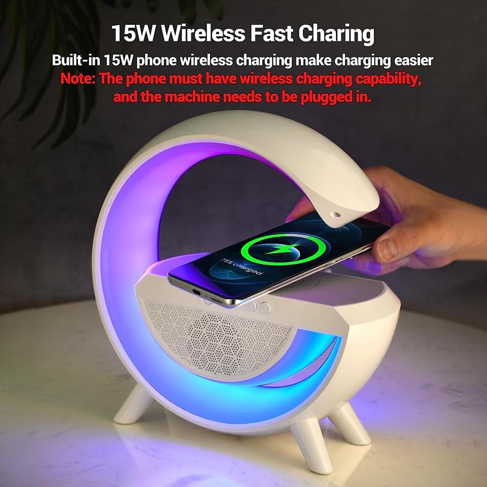 3-in-1 Multi-function Led Night Lamp With Bluetooth Speaker, Wireless Charging, For Bedroom For Music, Party And Mood Lighting - Perfect Gift For All Occasions Blootuth Speaker (media Player)