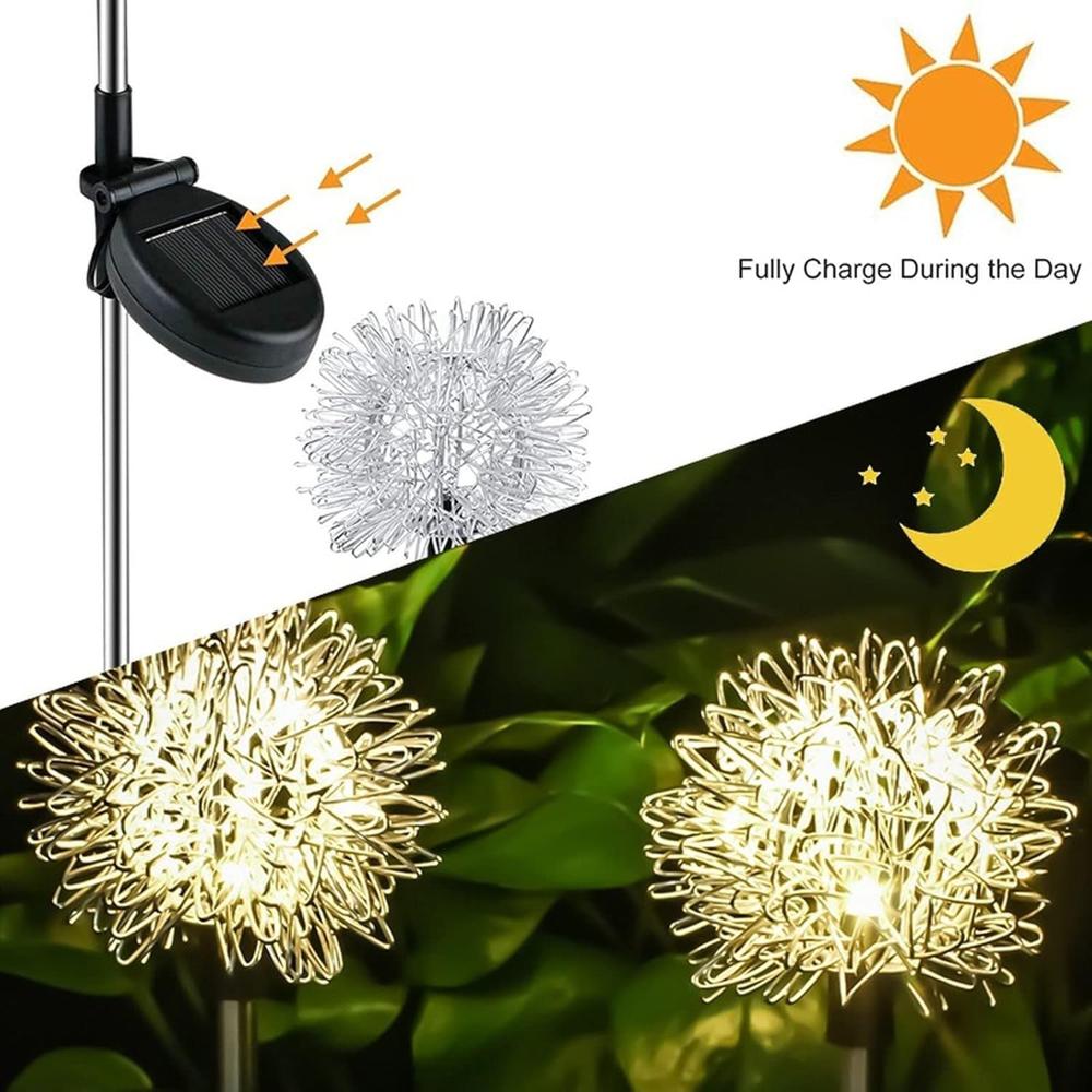 Solar Powered Dandelion Garden Lights (2 Pc) - Color: Mix