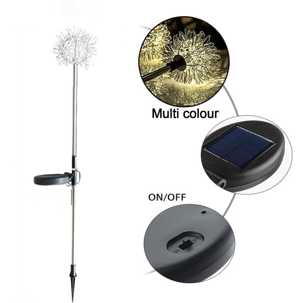 Solar Powered Dandelion Garden Lights (2 Pc) - Color: Mix
