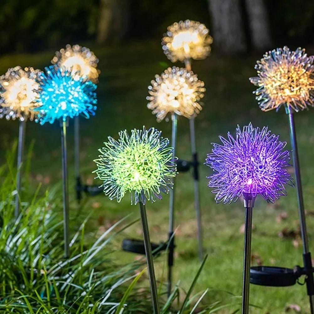 Solar Powered Dandelion Garden Lights (2 Pc) - Color: Mix