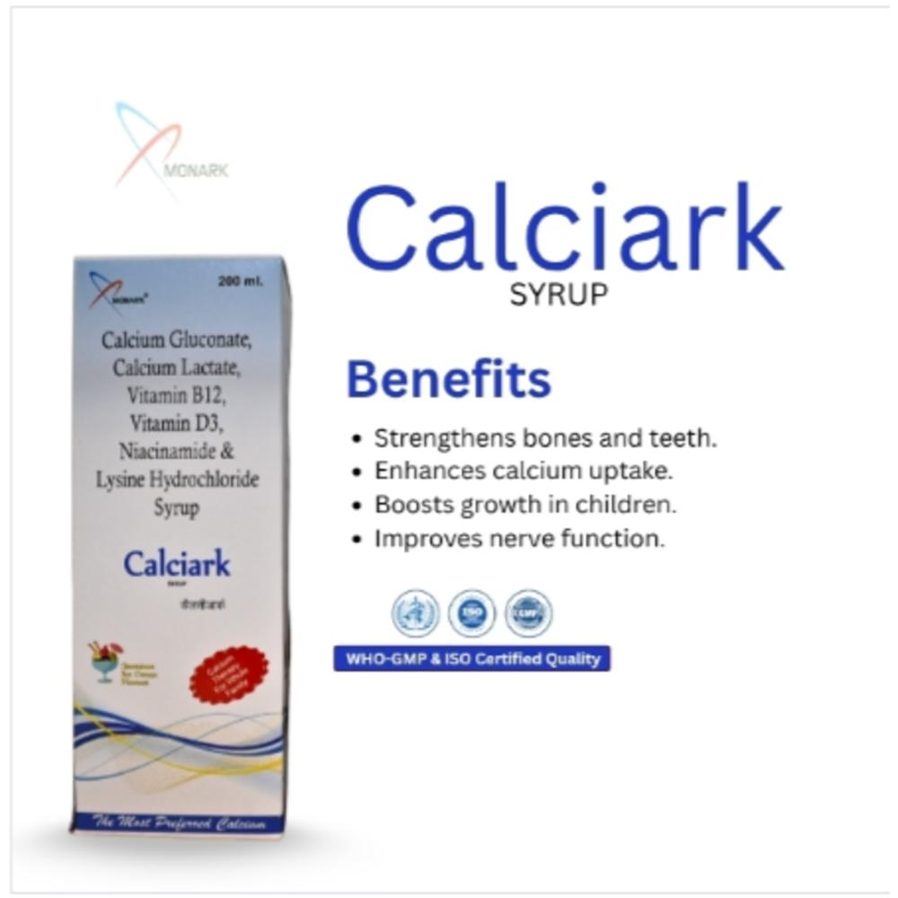Calcium Gluconate, Calcium Lactate, L-lysine, Cyanocobalamin And Vitamin D3 Syrup - Brand Name: Calciark