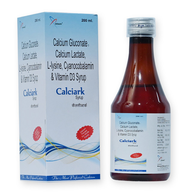 Calcium Gluconate, Calcium Lactate, L-lysine, Cyanocobalamin And Vitamin D3 Syrup - Brand Name: Calciark