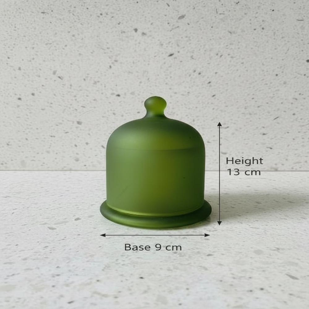 Glass Bell Jar Candle Silver