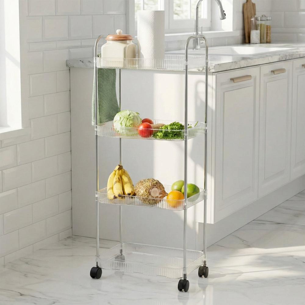 4 Layer Multipurpose Storage Trolley With Wheels - Color: Mix