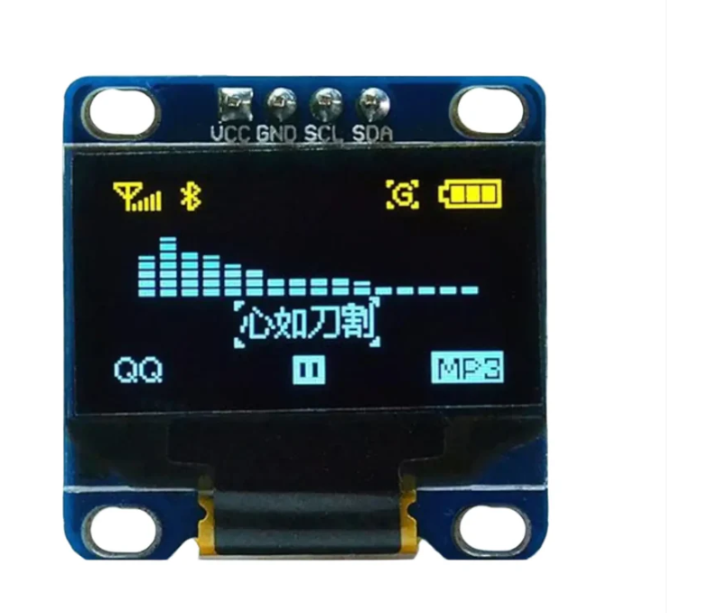 0.96 Inch I2C OLED Display 2.44cm Blue OLED Display Module 4-Pin 128x64 Pixel I2C OLED Display Module For Arduino and Raspberry Pi Projects