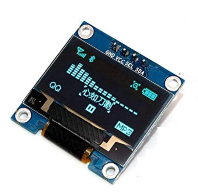 0.96 Inch I2C OLED Display 2.44cm Blue OLED Display Module 4-Pin 128x64 Pixel I2C OLED Display Module For Arduino and Raspberry Pi Projects