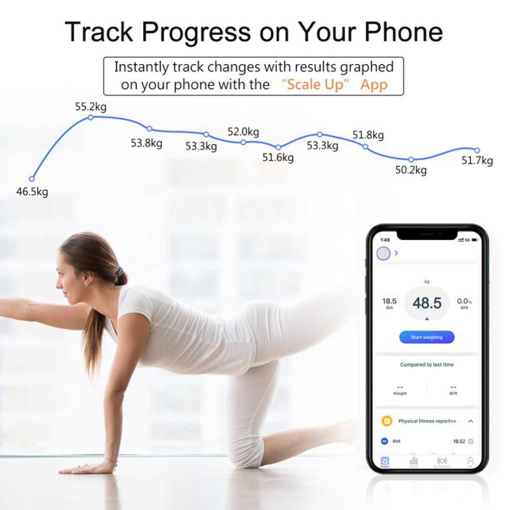 Bluetooth Digital Body Fat, Weight Scale with BMI Tracking for iOS, Android