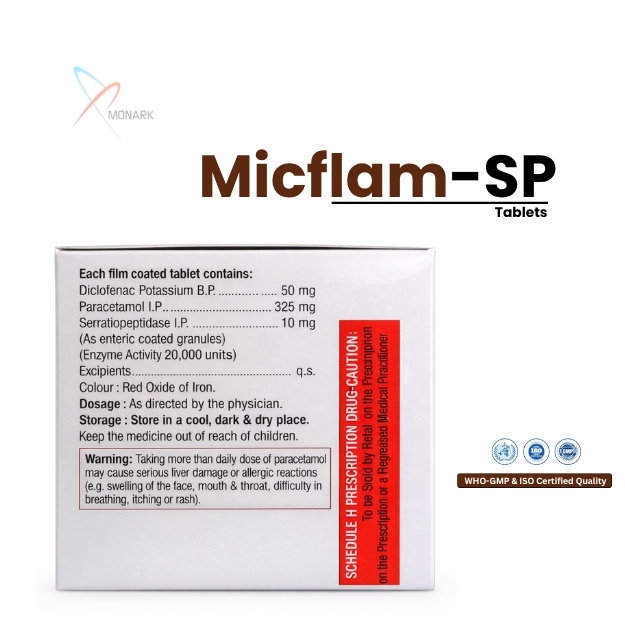 Diclofenac Potassium, Paracetamol And Serratiopeptidase Tablets