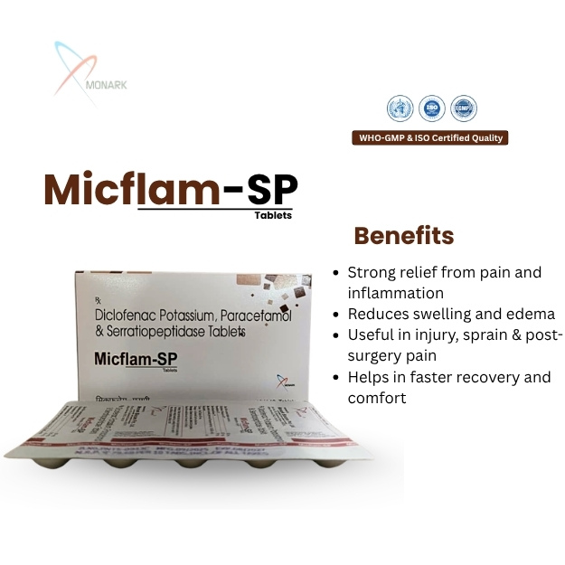 Diclofenac Potassium, Paracetamol And Serratiopeptidase Tablets