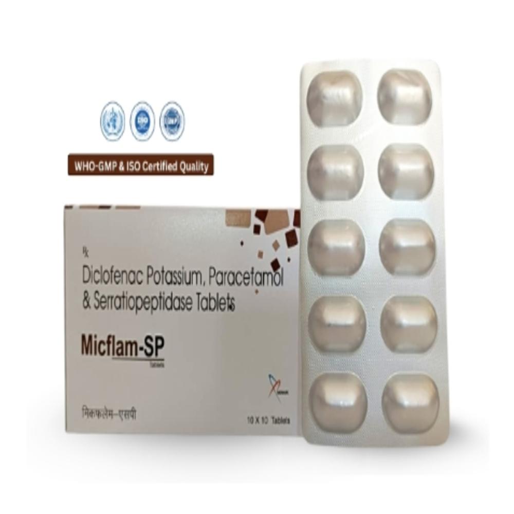 Diclofenac Potassium, Paracetamol And Serratiopeptidase Tablets