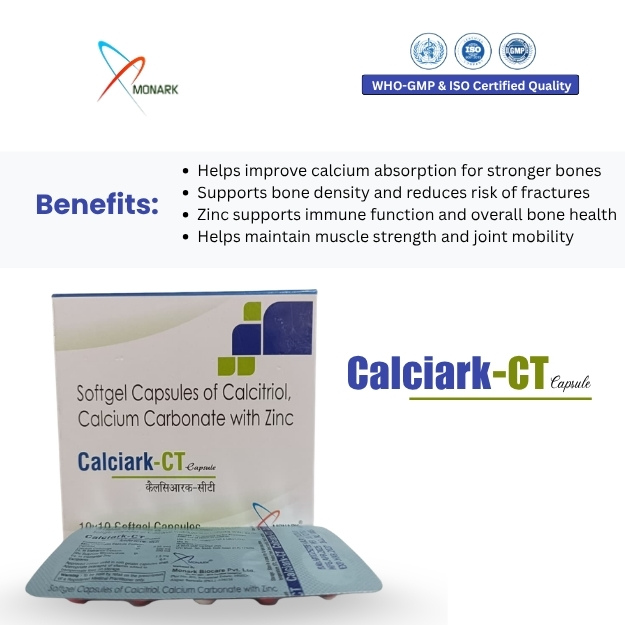 Calcitriol 0.25mg + Calcium Carbonate 500mg + Zinc Sulphate 7.5mg Softgel Capsule - Brand Name: Calciark-ct