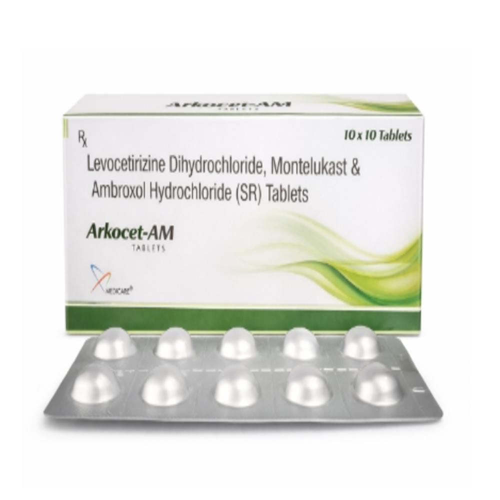 Levocetirizine Dihydrochloride, Montelukast And Ambroxol Hydrochloride (Sustained Release) Tablets - Brand Name: Arkocet-am