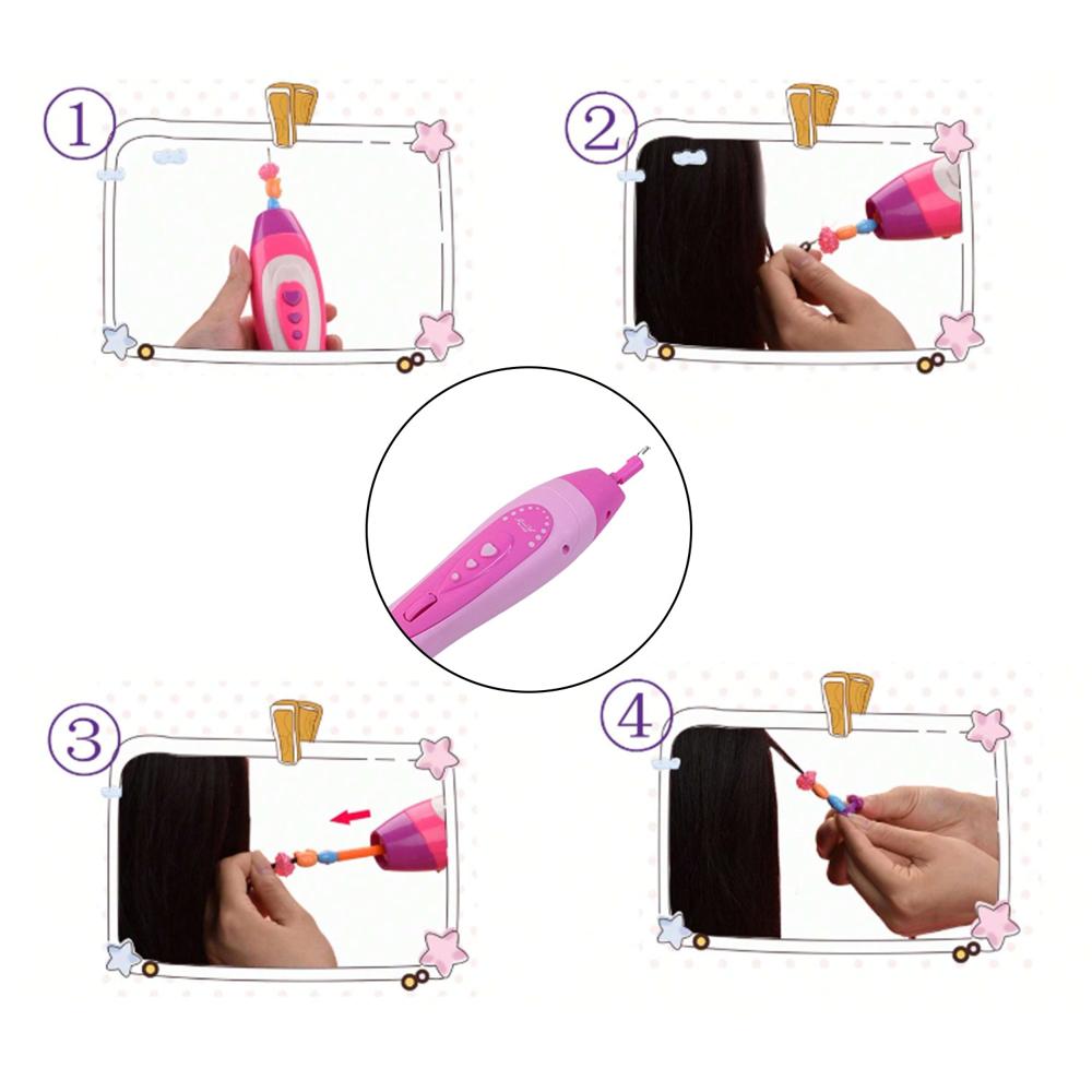 Hair Styling Clasp Clips Twisting Stringing Beads Kit For Girls Portable Hair Braider MachineHairstyle Braid Kit Diy Hair Styling Tool With Comb Rubber Button Beads And Beads (85 Pcs Set) Hair Accessories - Product Type: Beauty Products