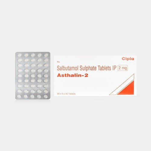 Asthalin 2 mg Tablet, Salbutamol Bronchodilator Asthma Medicine