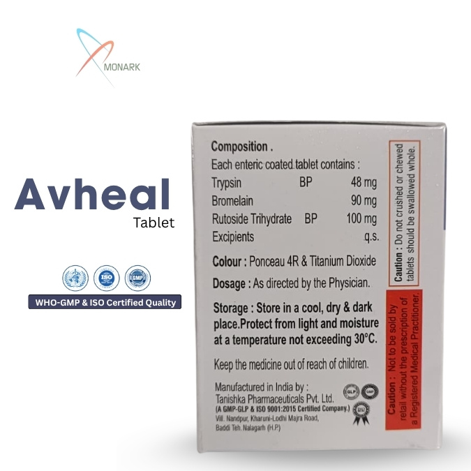 Trypsin 48mg + Bromelain 90mg + Rutoside 100mg Tablet