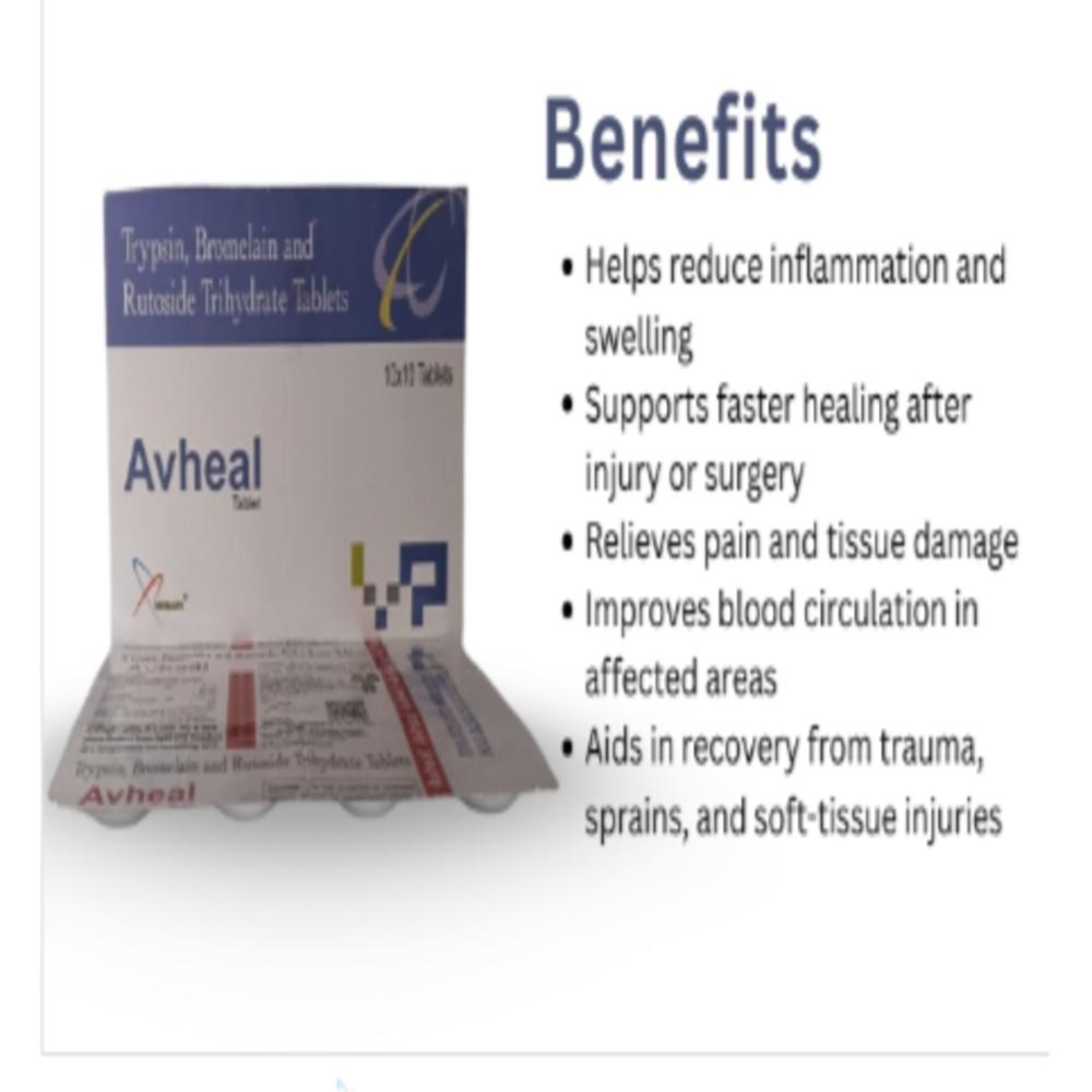 Trypsin 48mg + Bromelain 90mg + Rutoside 100mg Tablet