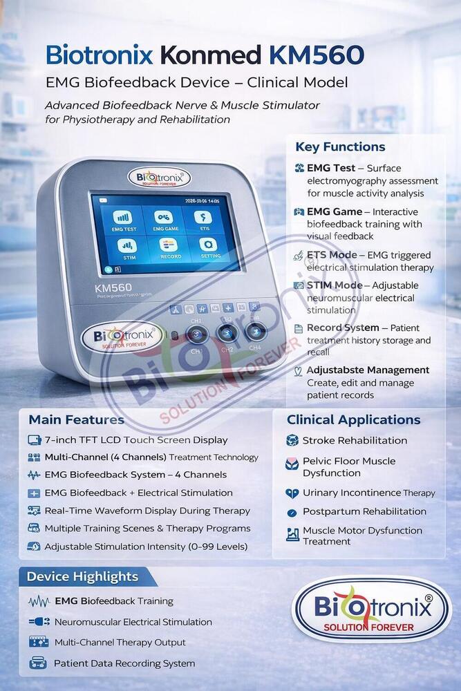 Konmed Km-560 Physiotherapy Biofeedback Device With Clinical Programs - Age Group: Women