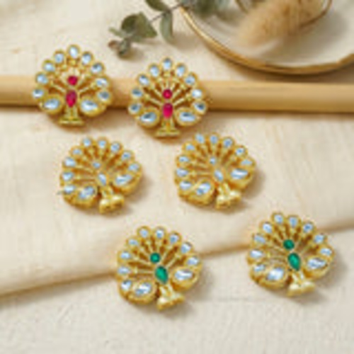 Meenakari Kundan Beads | Size : 25mm | Qty : 12pcs | B112
