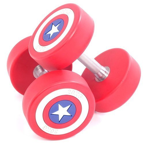 Fitbulls Captain America Rubber Dumbbell - Dimension (l*w*h): Approx. 30cm X 13cm X 13cm  Centimeter (cm)