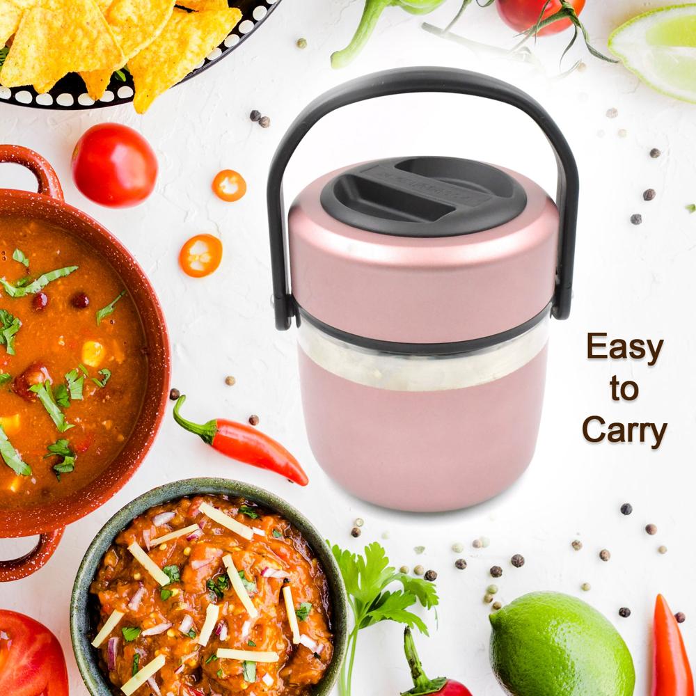 Leak Proof Thermos Flask Keeps Food Hot, Fresh (Stainless Steel, Multi-Color) - Color: Mix