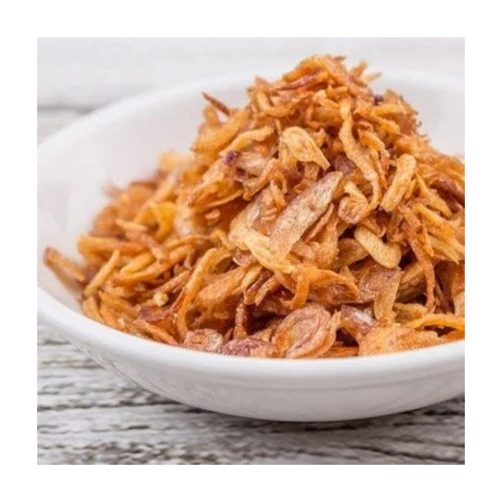 Pink coated fried onion