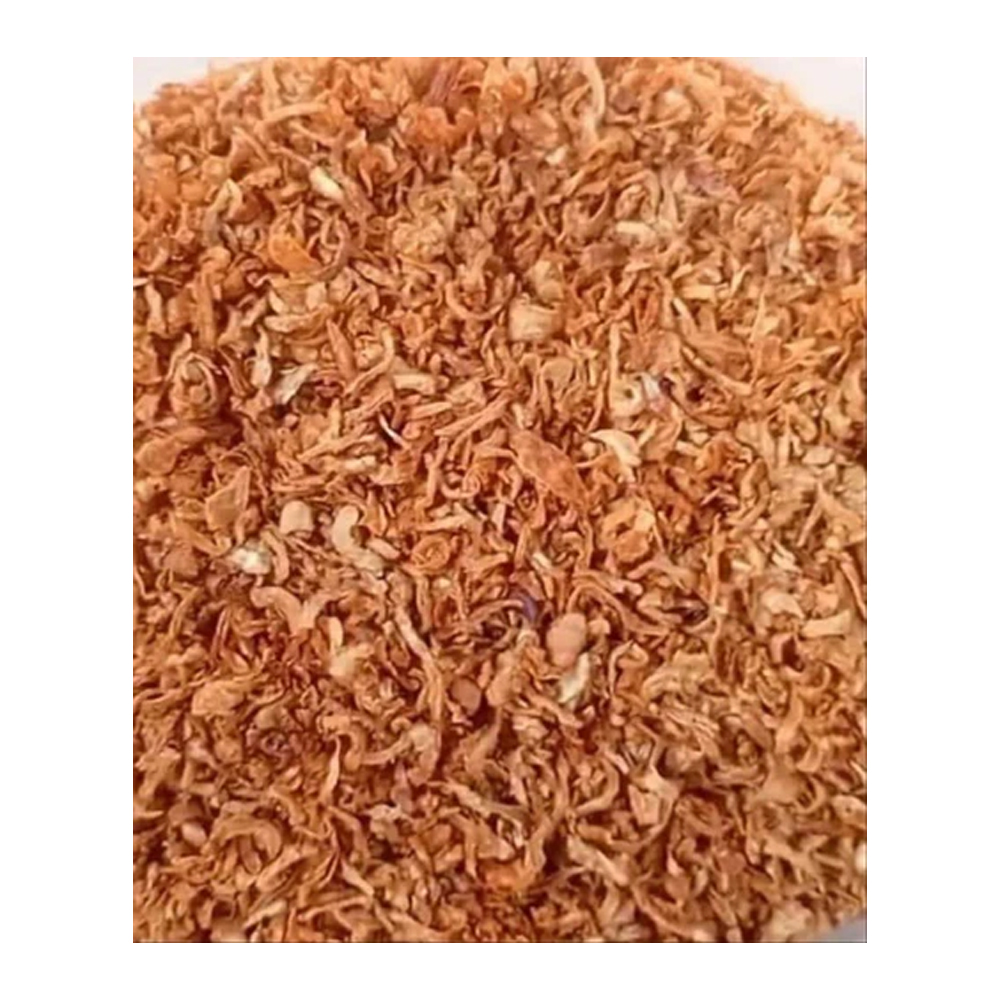 Pink coated fried onion