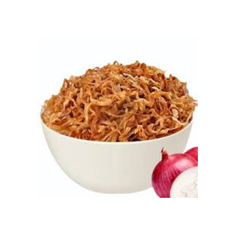 Pink coated fried onion