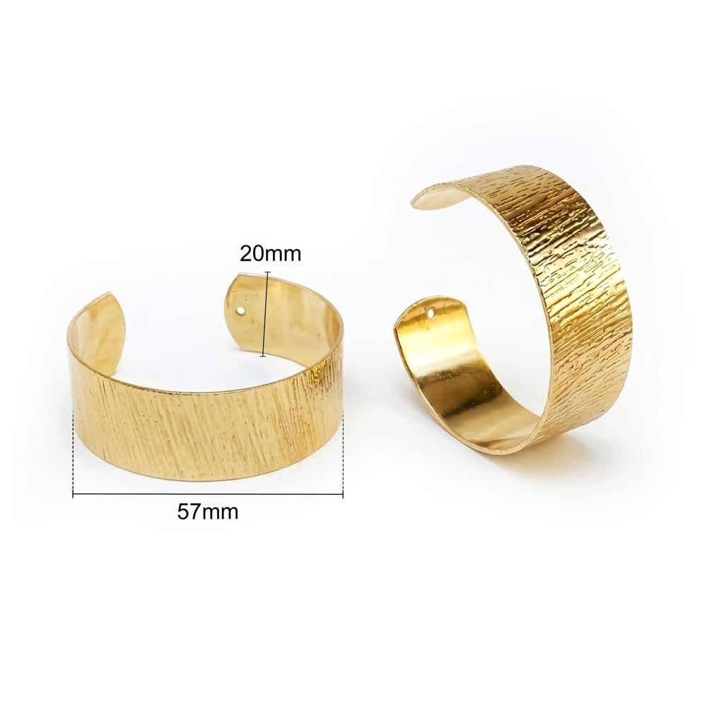 Elegant Textured Gold Finish Open Cuff Bracelet | Size : 57mm | Qty : 1pc | K108