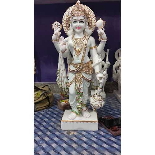 White Marble statue of Lord vishnu