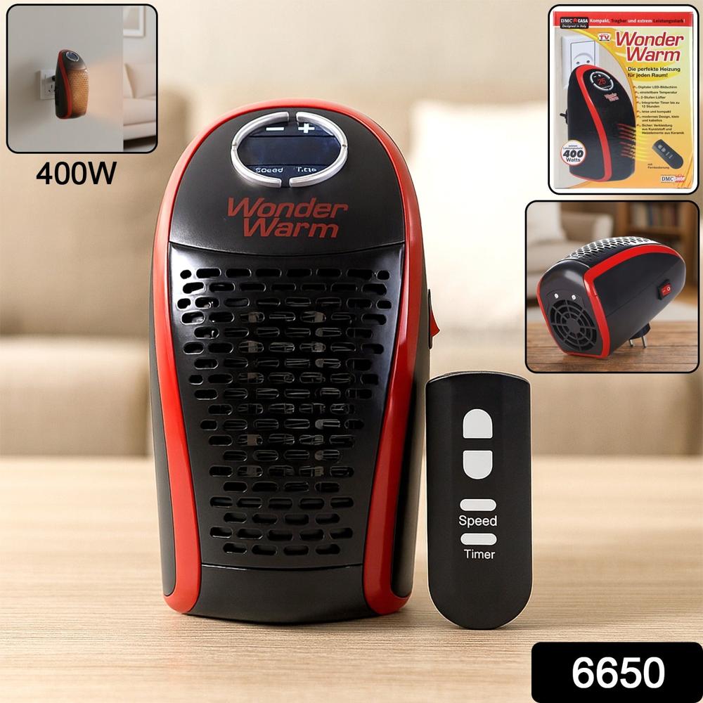 Wonder Warm 400W Wall Plug Room Heater With Remote Control (1 Pc) - Color: Mix