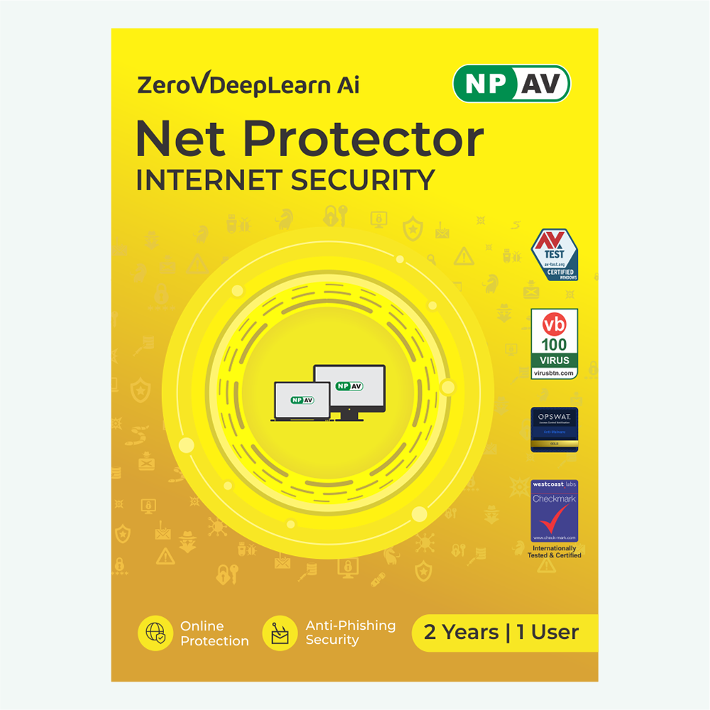 Net Protector Antivirus - Internet Security 2026 | 1 User - 2 Year  | Secure Shopping and Banking with ZeroVDeepLearn Ai