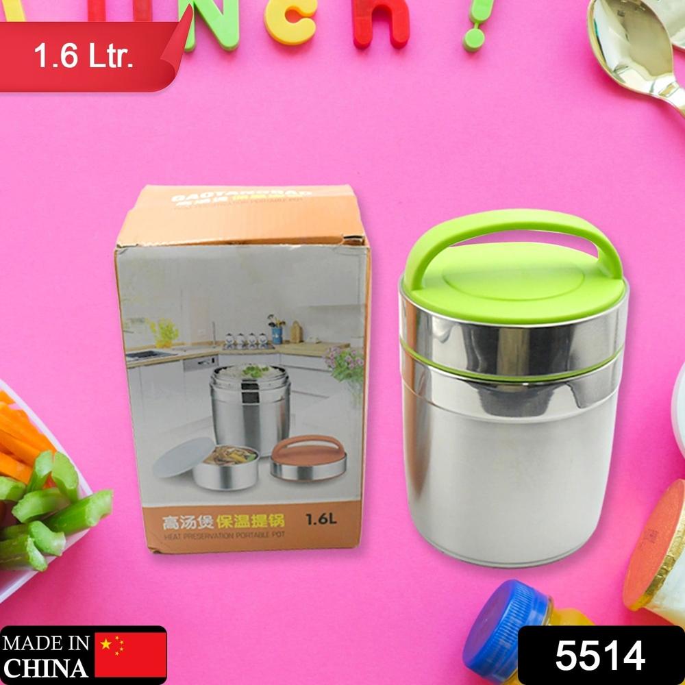 Leak Proof Thermos Flask For Hot Food,  Vacuum Insulated Lunch Box  (1.6 L) - Color: Mix