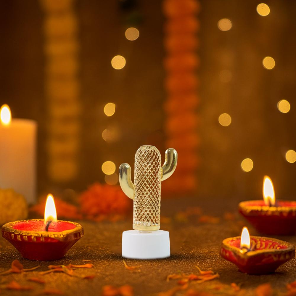 Decorative Cactus Shaped Flameless Led Candles (12 Pc) - Color: Mix