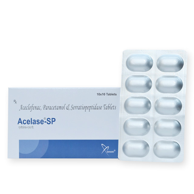 Aceclofenac, Paracetamol And Serratiopeptidase Tablets - Brand Name: Acelase-sp